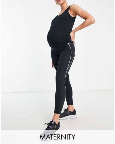 South Beach Maternity - leggings neri con cuciture overlock - Blu