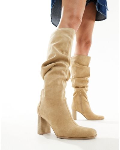 Bershka Bottes souples - fauve - Métallisé