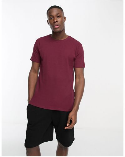 Brave Soul T-shirt gaufré - bordeaux - Rouge