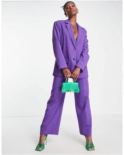 ASOS Relaxed Suit Pants - Purple