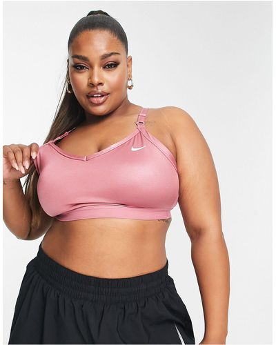 Nike Plus High Shine Indy Light Support Sports Bra - Pink