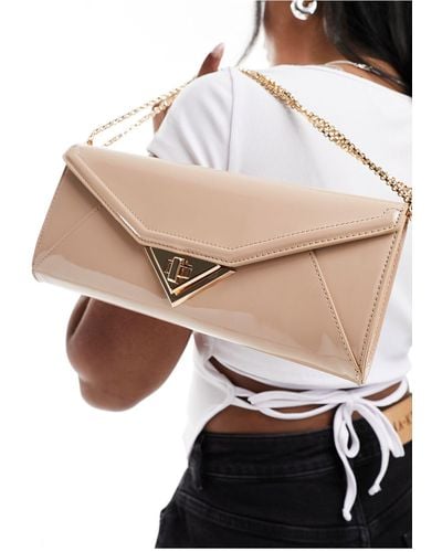 ALDO Tei Envelope Clutch Bag With Chain Strap - Natural