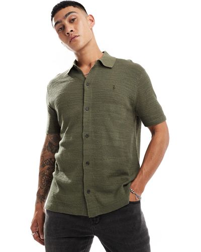 Polo Ralph Lauren – kurzärmliges strick-hemd aus baumwollmix - Grün