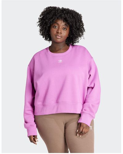 adidas Originals Adidas Adicolor Plus Essentials Crew Sweatshirt - Pink