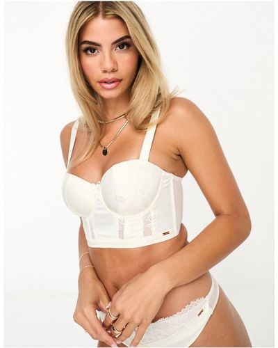 Hunkemöller Florencia Bridal Satin And Lace Padded Balcony Bra With Removeable Straps - White
