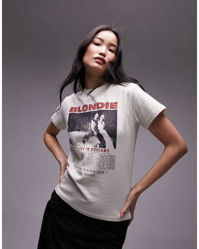 TOPSHOP Graphic License Blondie Shrunken Tee - Gray