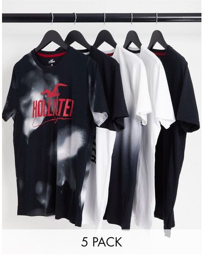 Hollister Set Van 5 T-shirts Met Logoprint Voor En Achter - Meerkleurig