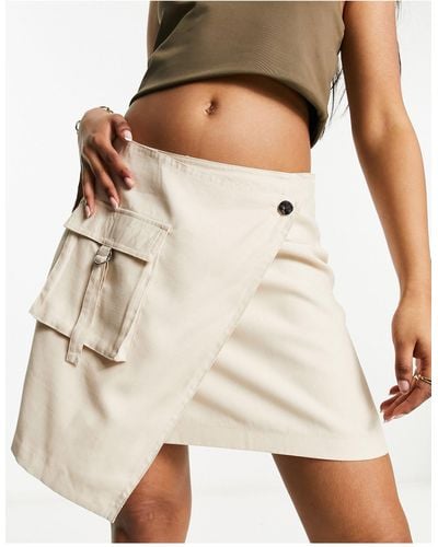 ONLY Wrap Cargo Mini Skirt - Natural