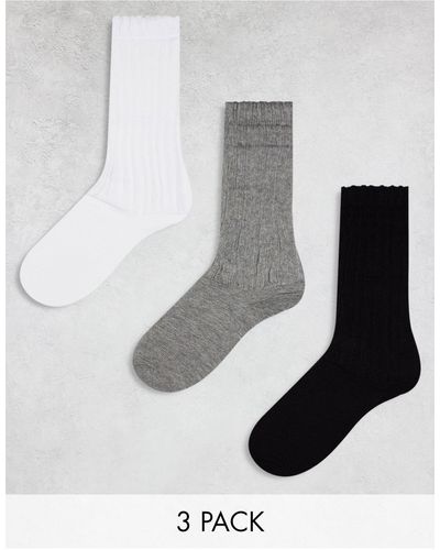ASOS 3 Pack Slouch Long Ankle Socks - Multicolour