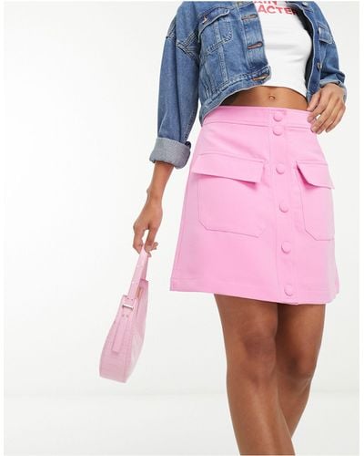 Y.A.S Pocket Detail Mini Skirt - Pink