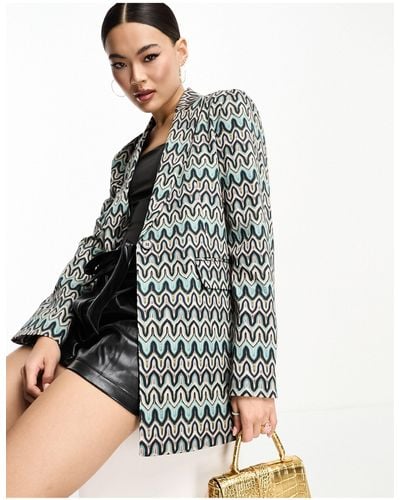 Twisted Tailor Bonded Lace Suit Jacket - Multicolor
