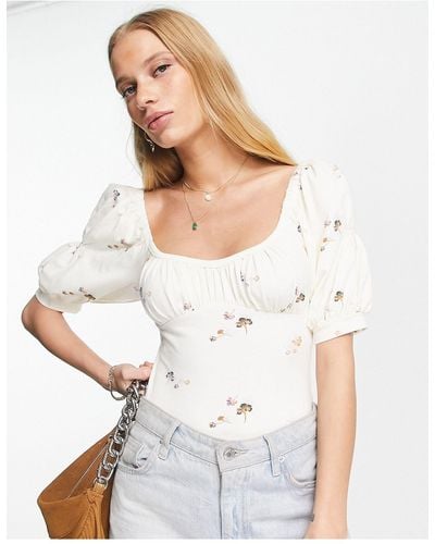 Free People Play Date Bodice Style Bodysuit - White