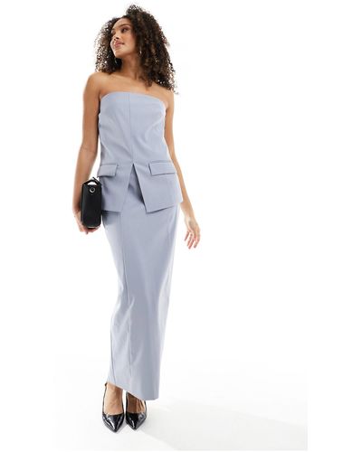 4th & Reckless Tailored Maxi Skirt Co-ord - Blue