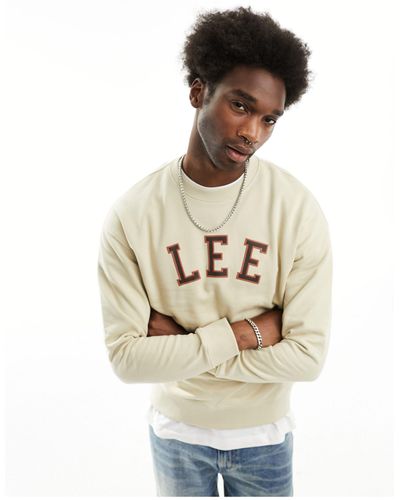 Lee Jeans Sweat oversize avec logo incurvé - beige - Neutre