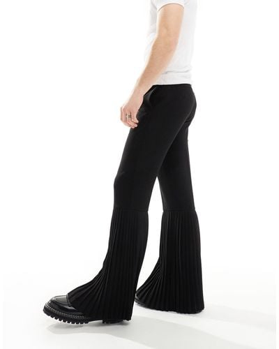 ASOS Pantalon habillé ajusté puis évasé avec plis sur le bas - Noir