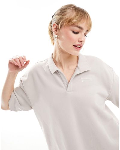 New Balance Linear heritage - chemise avec col en tissu éponge - moonrock - Neutre
