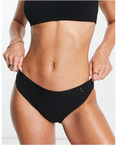 THINX For All Cotton Period Proof Bikini Shape Brief With Super Absorbency - Black