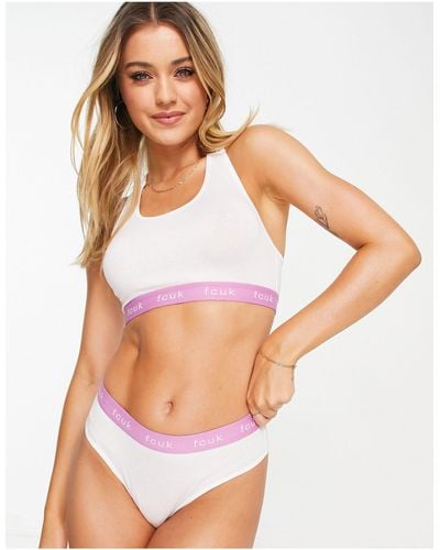 French Connection Fcuk Crop Top And Thong Set - Multicolor