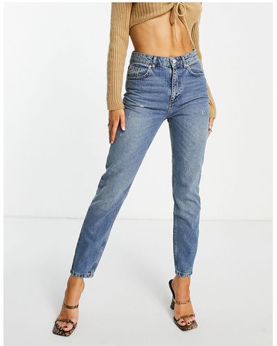 NA-KD – schmale denim-jeans mit hoher taille - Blau
