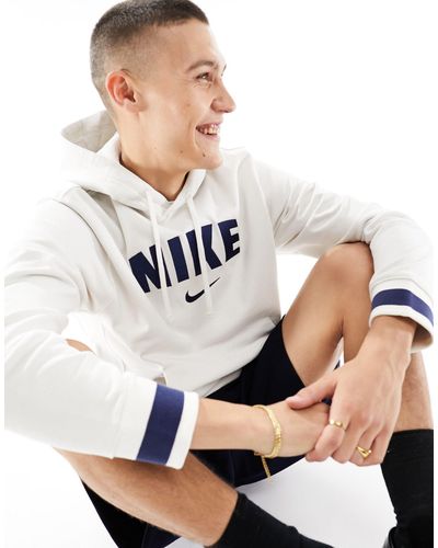 Nike – retro – fleece-kapuzenpullover - Grau
