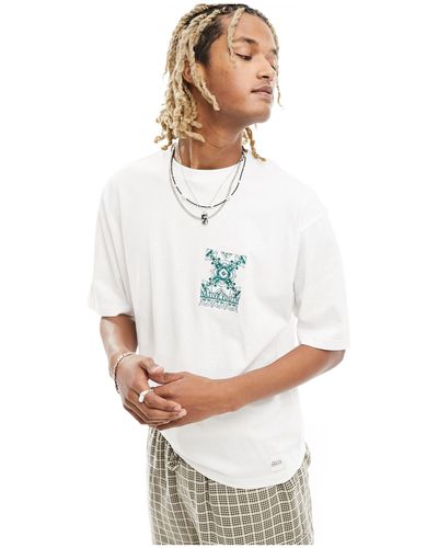 Native Youth Embroidered Detail Relaxed Fit T-shirt - White