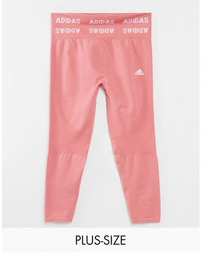 adidas Originals Adidas training plus – aeroknit – nahtlose leggings - Pink
