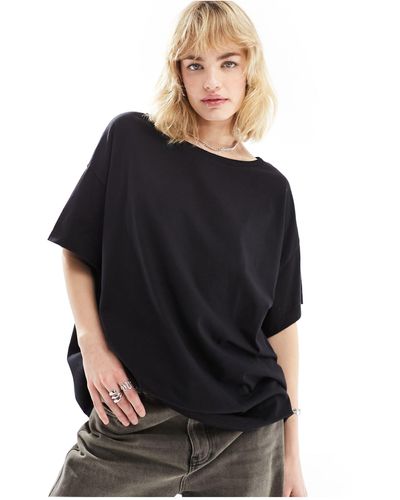 AllSaints Lydia - t-shirt extra larga nera - Nero