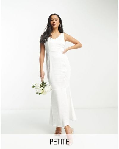 Vila Bridal Satin Mermaid Maxi Dress - White