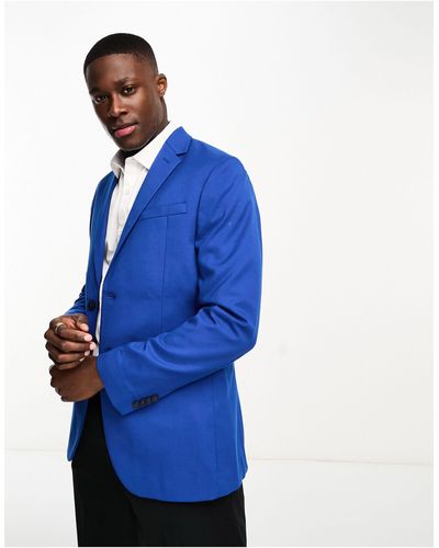 New Look Skinny Suit Jacket - Blue