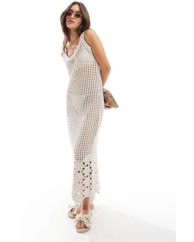 Y.A.S Crochet Maxi Dress - White