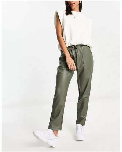ASOS Pull On Faux Leather jogger - Green