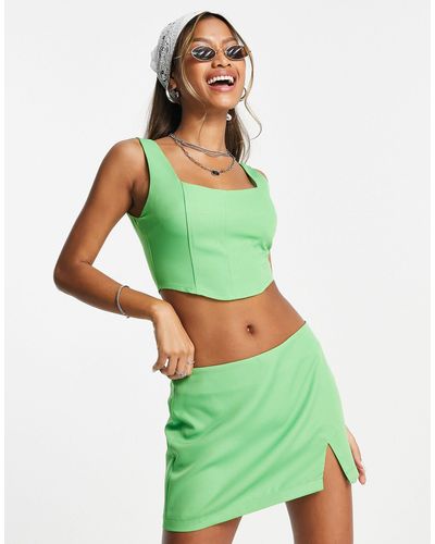 Reclaimed (vintage) Inspired Mini Skirt Co-ord - Green