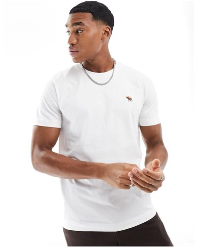 Abercrombie & Fitch T-shirt à logo réaliste emblématique - Blanc