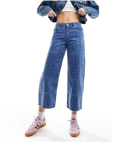 ONLY Sonny Cropped Wide Leg Jeans - Blue