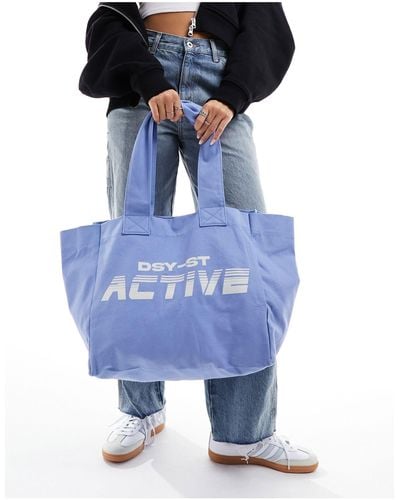 Daisy Street Active Landscape Shopper Tote Bag - Blue