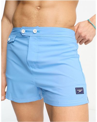 Speedo Pantaloncini da bagno stile volley da 14" azzurri vintage - Blu
