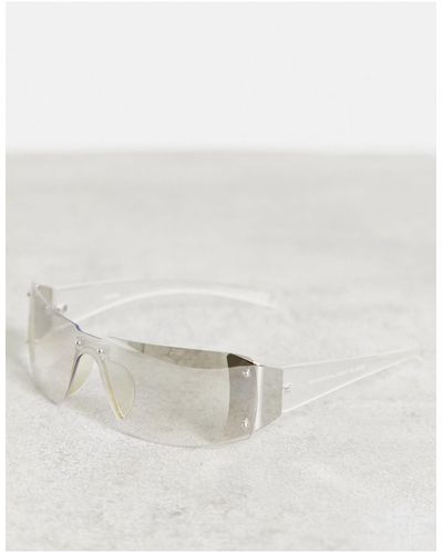 ASOS 90s Rimless Sunglasses With Clear Flash Lens - Metallic