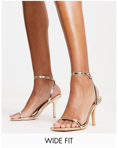 Glamorous Barely There Heeled Sandals - White