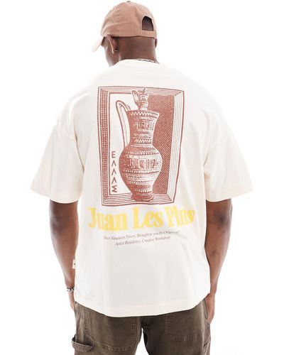 Jack & Jones Oversized T-shirt With Vase Back Print - White