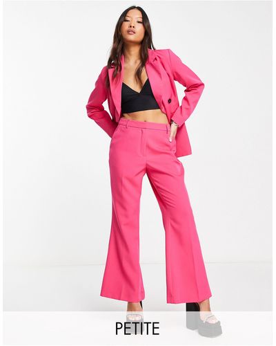 Vila Wide Leg Flared Suit Trousers - Pink