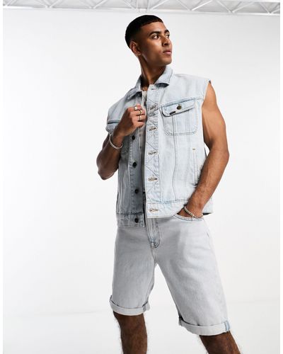 Lee Jeans 5 Pocket Straight Denim Shorts - Grey