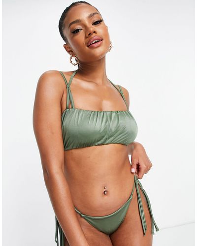 ASOS Strappy Tie Side Bikini Bottom - Green
