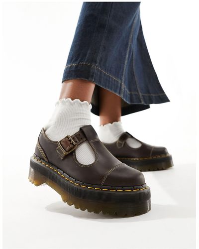Dr. Martens Zapatos marrones estilo merceditas con suela quad bethan - Azul