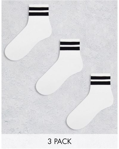 ASOS 3 Pack Terry Ankle Socks - White