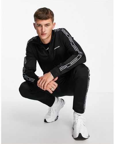 Jack & Jones Core Tracksuit With Taping - Black