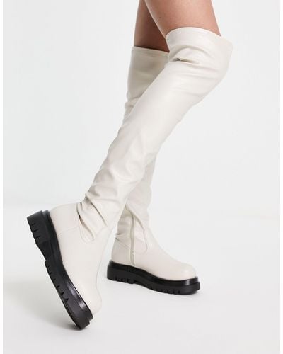 Truffle Collection Chucky Stretch Over The Knee Boots - White