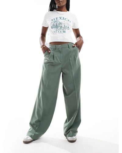 Vero Moda Wide Leg Dad Trousers - Green