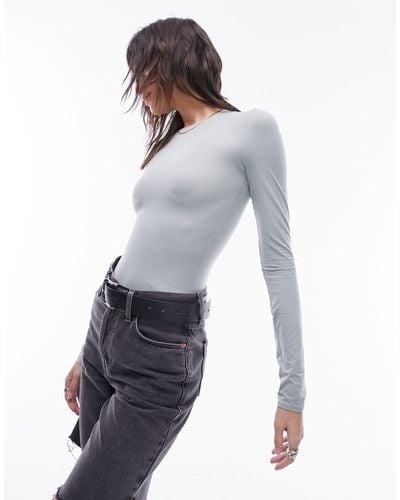 TOPSHOP Supersoft Long Sleeve Body - White