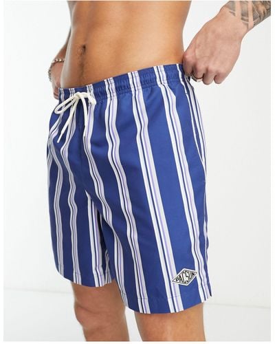 PacSun Dusty Stripe Swim Shorts - Blue