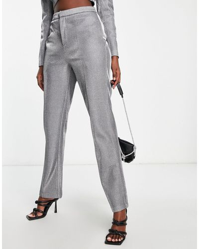 SIMMI Simmi Glitter Tailored Trouser Co-ord - Gray